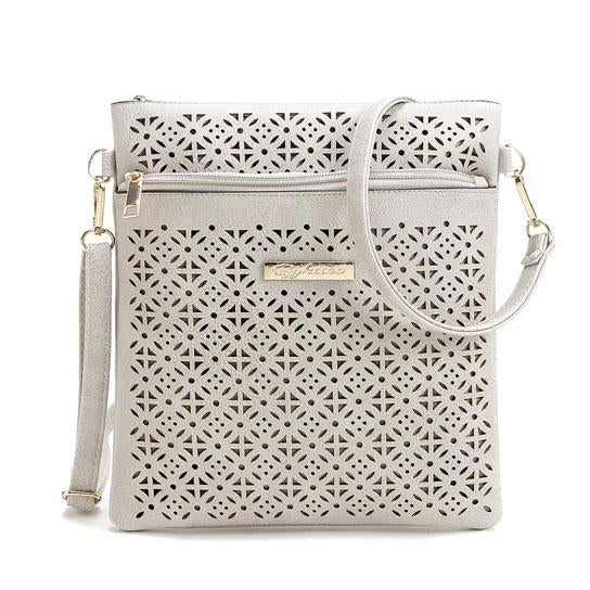 Blossomita Handbag With Cutout Flower Design - SHOPSOLONY