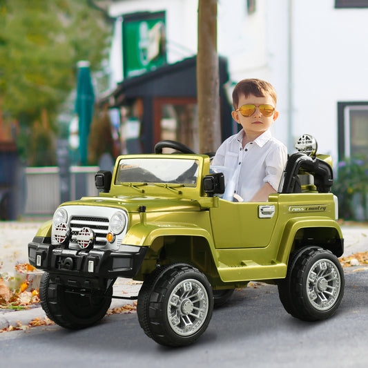 Aosom 12V Kids Electric Ride On Toy Truck Jeep Car With Remote Control - SOLONY