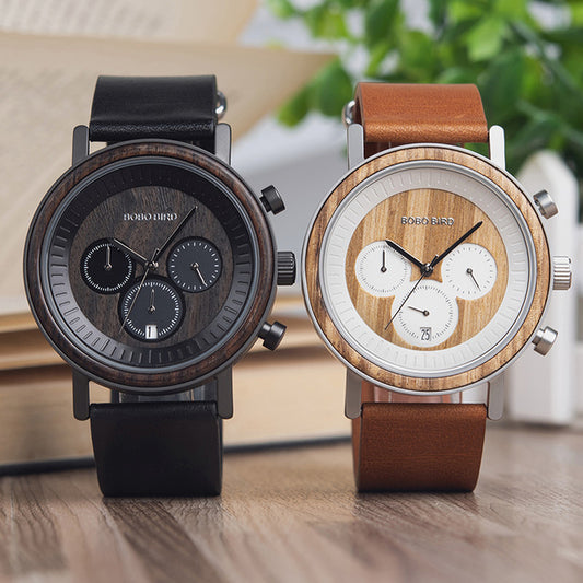 Wooden Stainless Steel Men Watches Top - SOLONY