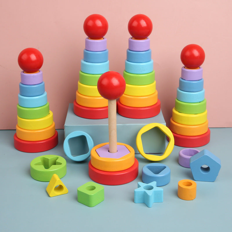 Hight Quality Rainbow Educational Stack Tower Toys - SHOPSOLONY