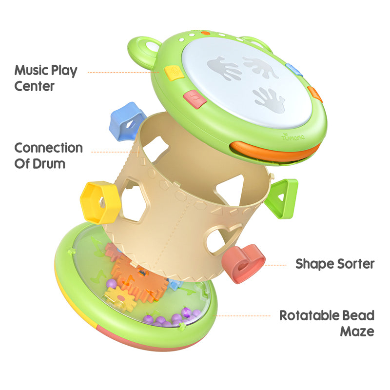 Baby Hand Drum Six Sided Box Musical Instrument - SHOPSOLONY