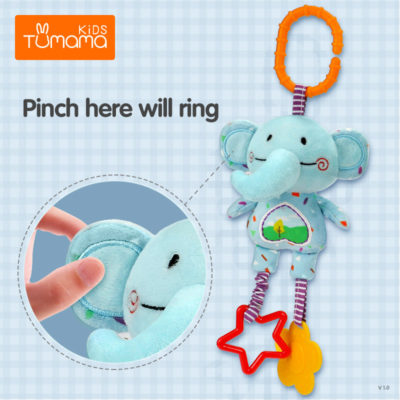 Cute Stroller Hanging Ringing Bell Plush Animal Doll Toys - SHOPSOLONY