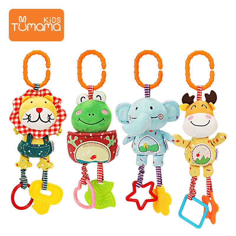 Cute Stroller Hanging Ringing Bell Plush Animal Doll Toys - SHOPSOLONY