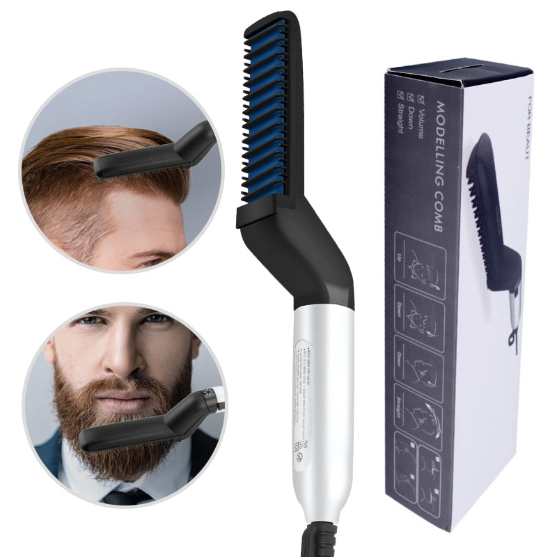 Multifunctional Hair Comb Brush Beard Straightener - SOLONY
