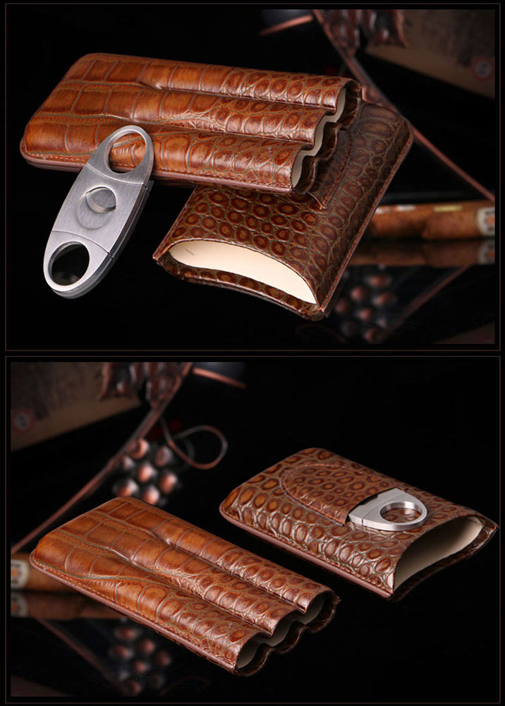 Genuine Leather Cigar Case - SHOPSOLONY