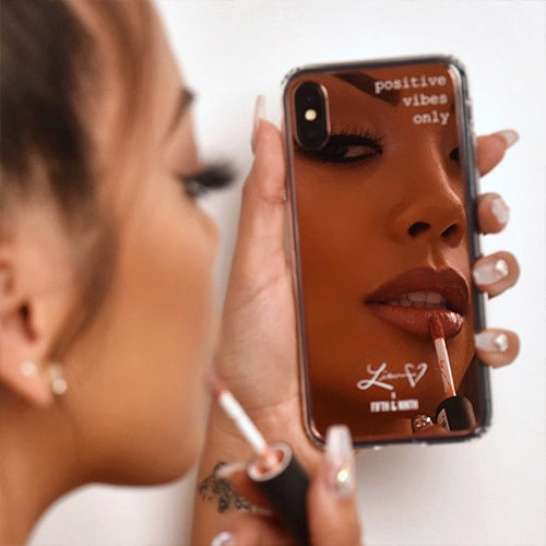Positive Vibes iPhone X/XS Case - Rose Gold Mirror Finish - SOLONY