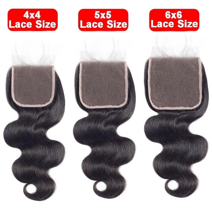 10A Grade 4x4 Brazilian Body Wave 5x5 Lace 6x6 Closure Remy Human Hair - SHOPSOLONY