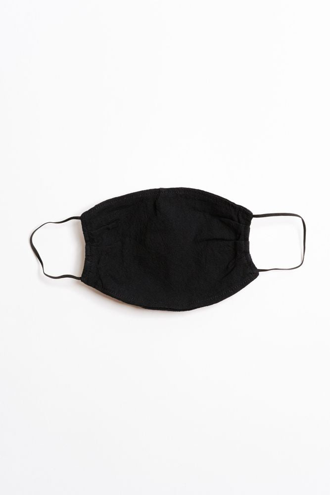 Black Textured Face Mask with Black Elastic - SHOPSOLONY