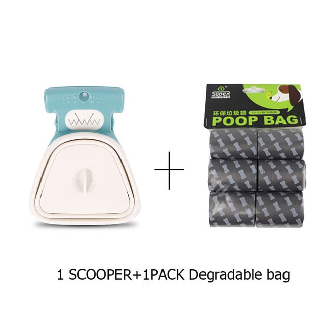Dog Pet Travel Foldable Pooper Scooper With 1 Roll Decomposable bags Poop Scoop Clean Pick Up Excreta Cleaner - SHOPSOLONY