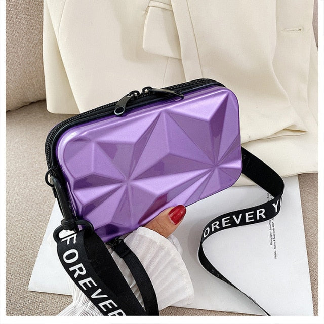 Women Mini Box Bags Personality Uneven Surface Handbag Female Makeup Storage Bag Waterproof Washing Luggage Bag Shoulder Bags - SOLONY