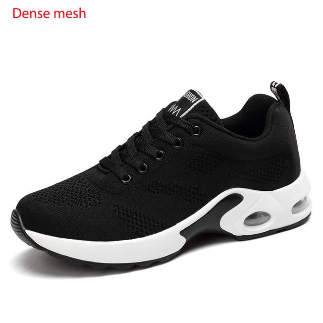 Fashion Women Lightweight Sneakers Running Shoes Outdoor Sports Shoes Breathable Mesh Comfort Running Shoes Air Cushion Lace Up - SHOPSOLONY