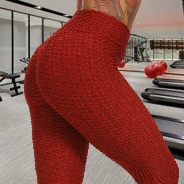 High waist Booty leggings sport Women Fitness Hemp yoga pants seamless workout gym leggings stretchy Scrunch butt running pants - SHOPSOLONY