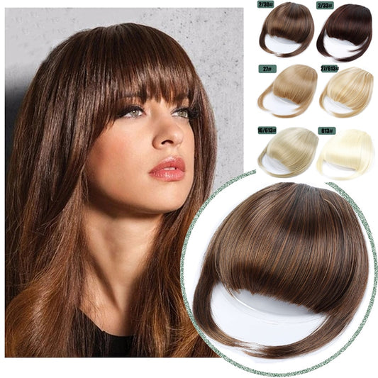 Synthetic Fake Bang Hair Piece Clip In Hair Extension Fake Fringes Bang Women Natural Air Bangs Clip on Bangs 24 Colors - SHOPSOLONY
