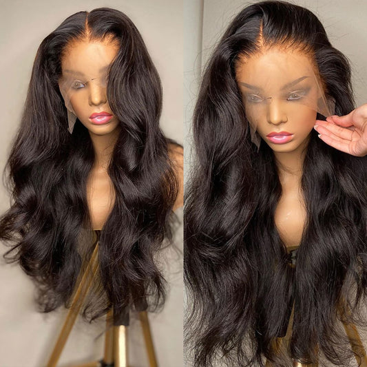 Body Wave Lace Front Wig 30 Inch Human Hair for Black Women Pre Plucked With Baby Hair Brazilian Remy 13x4 Hd Lace Frontal Wigs - SHOPSOLONY