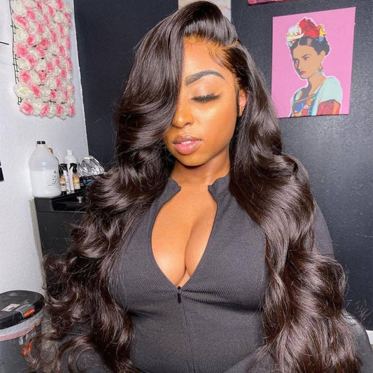 30 Inch Body Wave Lace Front Wig 13x4 Lace Frontal Human Hair Wigs for Black Women Brazilian Pre-plucked HD Loose Deep Wave Wigs - SHOPSOLONY