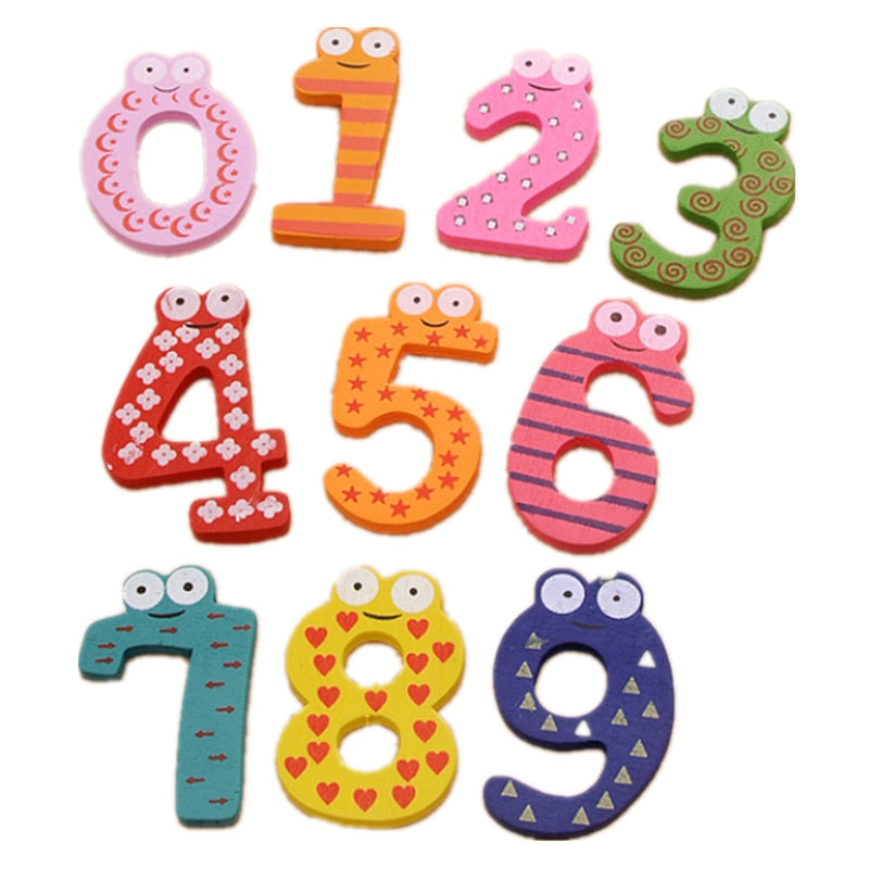 10pcs/set Montessori Baby Number Refrigerator Fridge Magnetic Figure Stick Mathematics Wooden Educational Kids Toys for Children - SOLONY