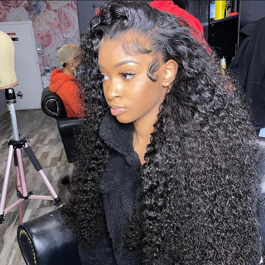 Water Wave Lace Front Wig Full Lace Front Human Hair Wigs For Black Women 30 34 Inch HD Wet And Wavy Loose Deep Wave Frontal Wig - SHOPSOLONY