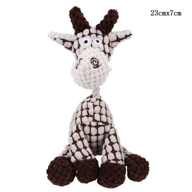 Fun Pet Toy Donkey Shape Corduroy Chew Toy For Dogs Puppy Squeaker Squeaky Plush Bone Molar Dog Toy Pet Training Dog Accessories - SHOPSOLONY