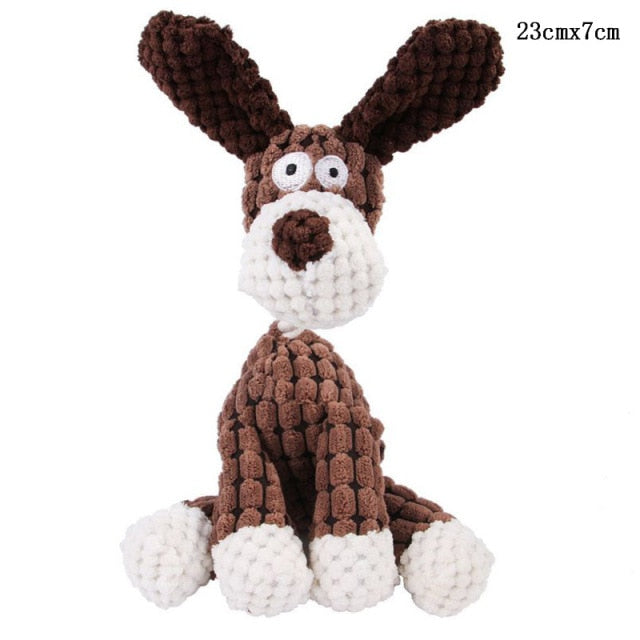 Fun Pet Toy Donkey Shape Corduroy Chew Toy For Dogs Puppy Squeaker Squeaky Plush Bone Molar Dog Toy Pet Training Dog Accessories - SHOPSOLONY