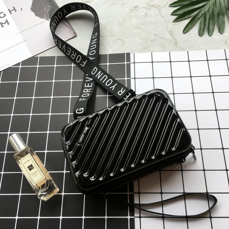 Luxury Hand Bags for Women 2021 New Suitcase Shape Totes Women Famous Brand Clutch Bag Mini Box Bag Fashion Mini Luggage Bag - SOLONY