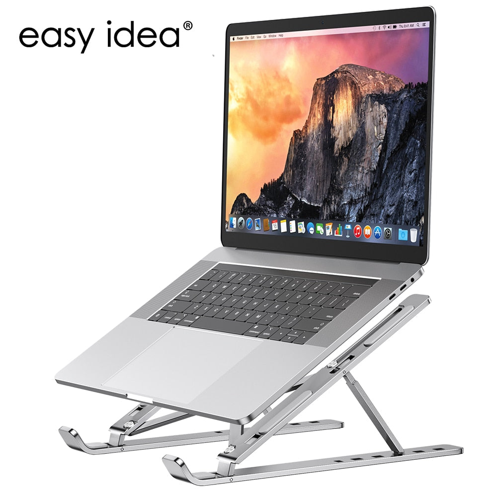 Portable Laptop Stand Aluminium Foldable Notebook Support Laptop Base Macbook Pro Holder Adjustable Bracket Computer Accessories - SOLONY