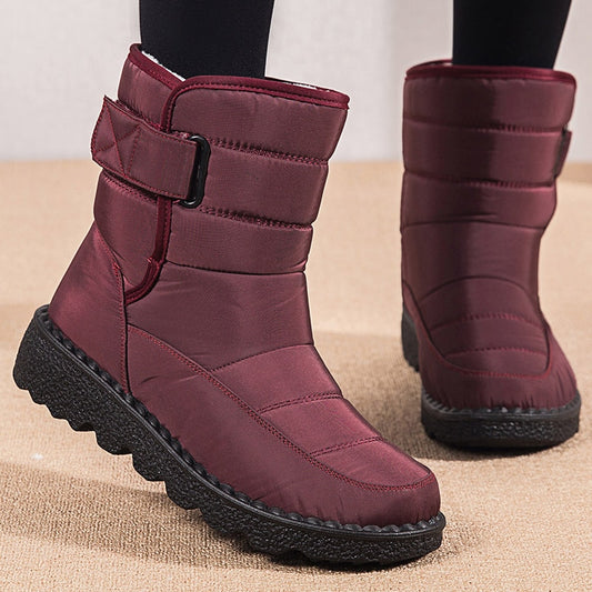 Women Boots 2021 New Winter Boots With Platform Shoes Snow Botas De Mujer Waterproof Low Heels Ankle Boots Female Women Shoes - SHOPSOLONY