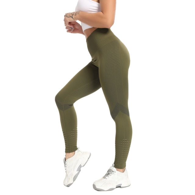 Seamless Yoga Pants Women Leggings High Waist Workout Running Sportwear Push Up Gym Trousers  Hollow Fitness Trainning Leggings - SHOPSOLONY