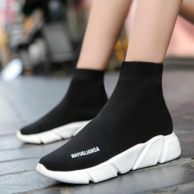 MWY Socks Running Shoes Women's Sneakers Sports Shoes for Women Man Breathable Casual Elasticity Platform Vulcanize Ankle Boots - SHOPSOLONY