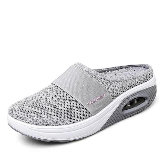 2022 Women Sandals Fashion Wedges Platform Shoes Female Slides Slippers Breathable Mesh Lightweight Ladies Footwear - SHOPSOLONY