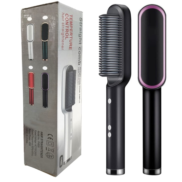 Multifunctional Men Beard Straightener Comb Anti-Scald Hair Straightening Brush Comb Fast Heating Hair Straightener - SHOPSOLONY