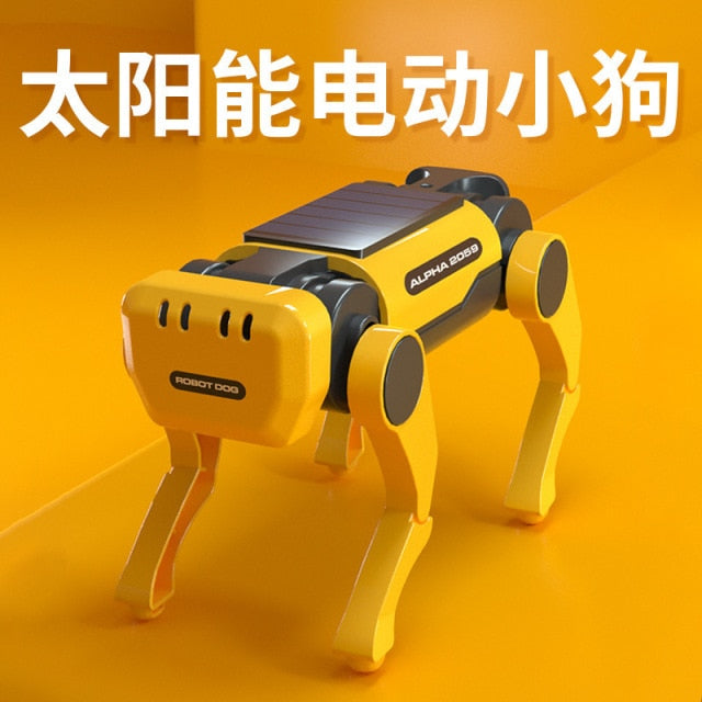 Quadruped Bionic Smart Robot Dog Toys STEM Solar Electric Mechanical Dog Educational Assembly Science Tech Puzzle Toy - SHOPSOLONY