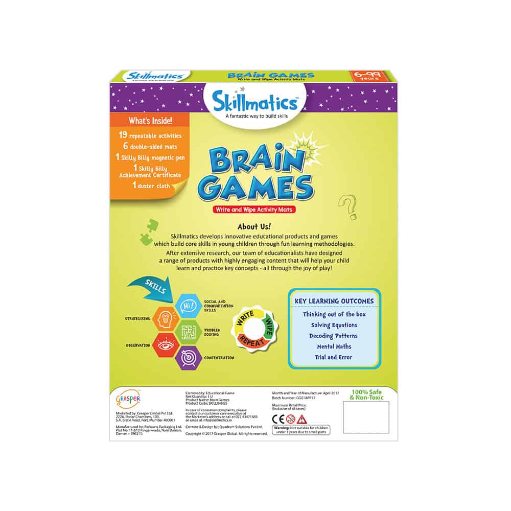 Skillmatics Brain Games - Teach Children Think And Reason Approach - - SOLONY